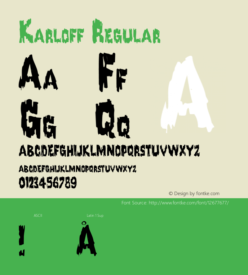 Karloff Regular 1.1 - 1997. Font Sample