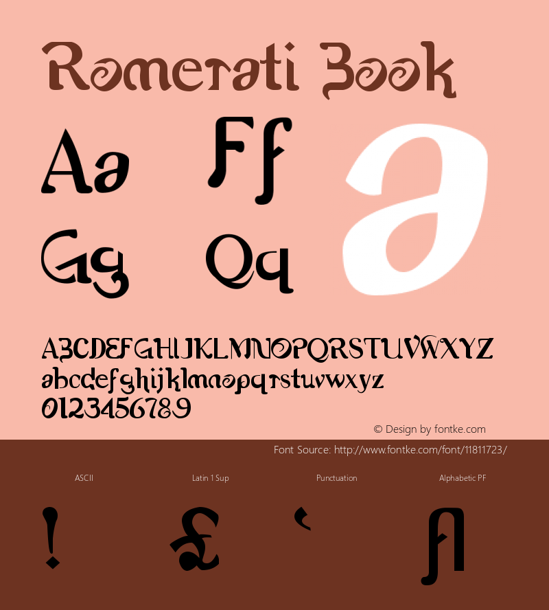 Romerati Book Version Macromedia Fontograp Font Sample