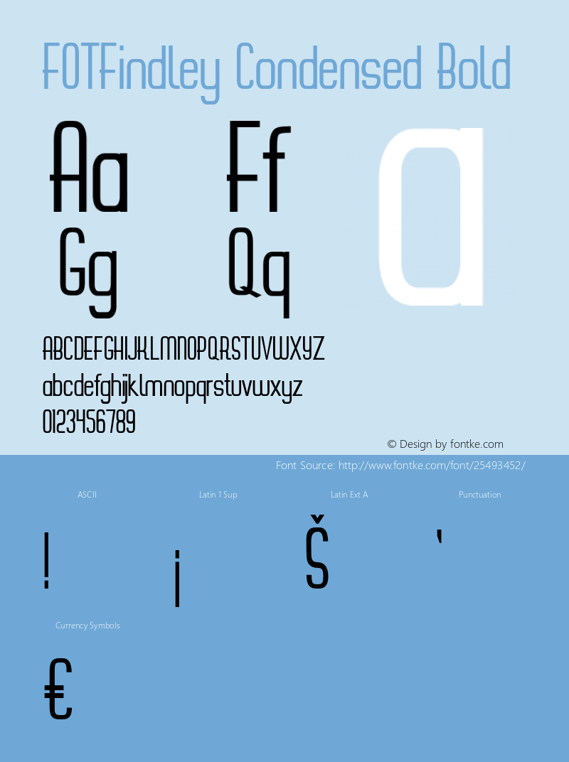 FOTFindley-CondensedBold Version 1.000 Font Sample