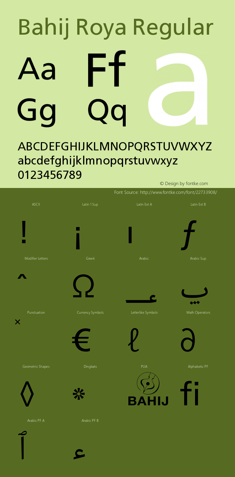 Bahij Roya Version 1.10 October 21, 2016 Font Sample