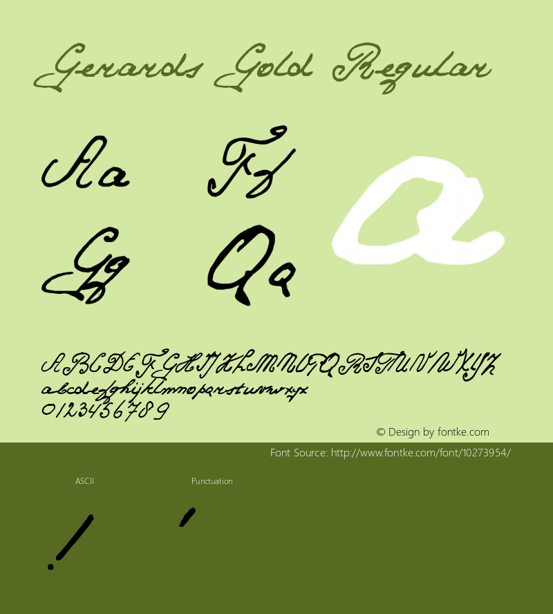 Gerards Gold Regular Version 1.000 Font Sample