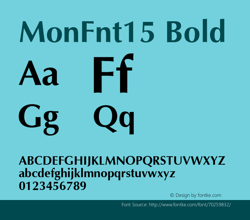 MonFnt15 Bold Version 1.0 Font Sample