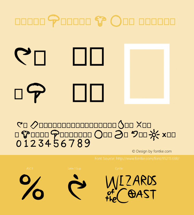 TheMagicSymbols Version 001.000 Font Sample