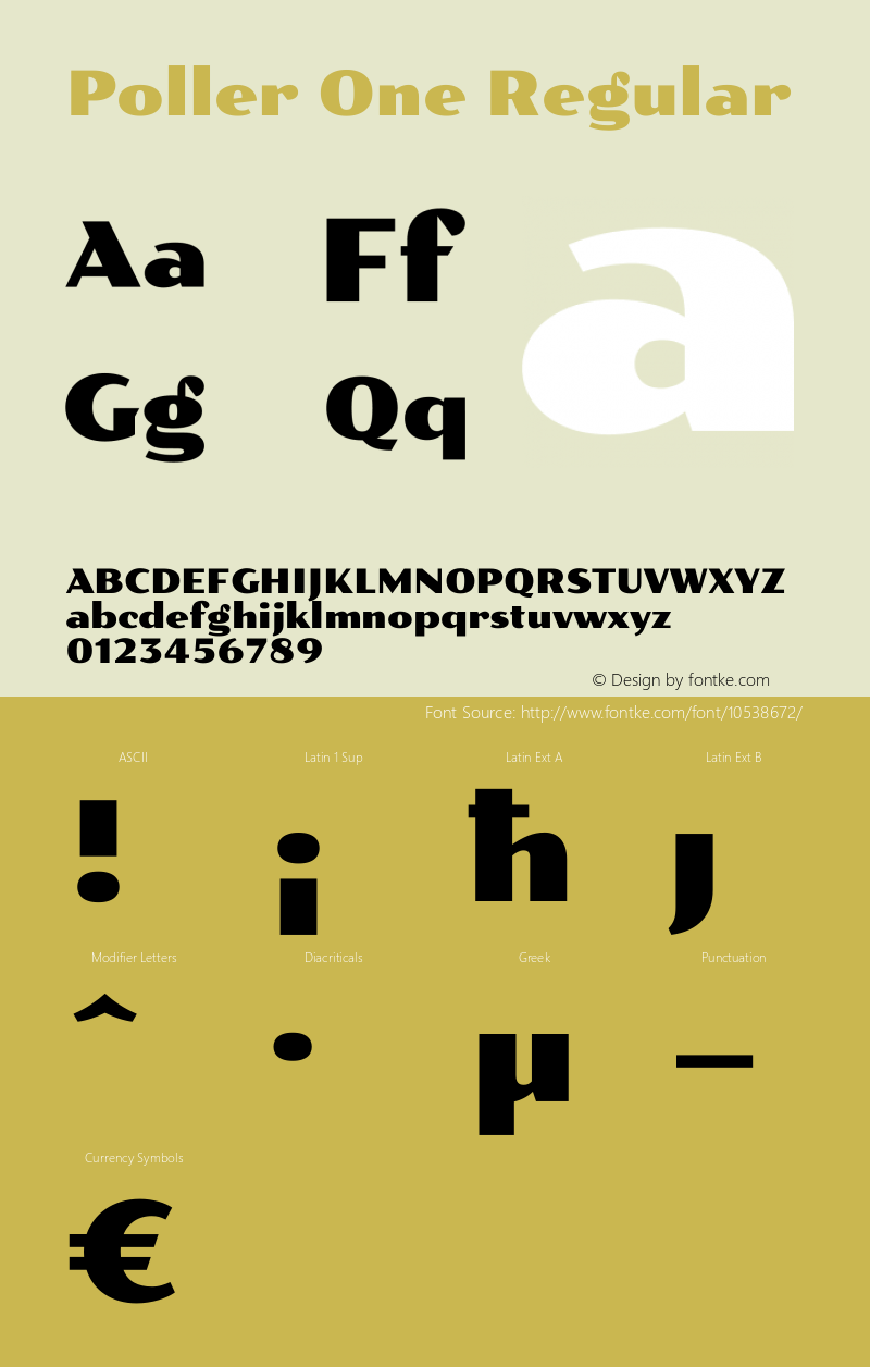 Poller One Regular Version 1.002 Font Sample