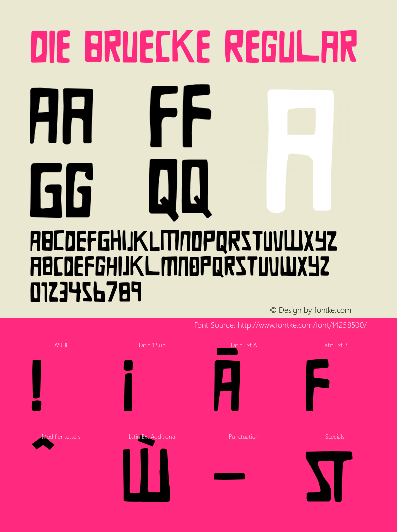 Die Bruecke Regular Version 1.0 Font Sample