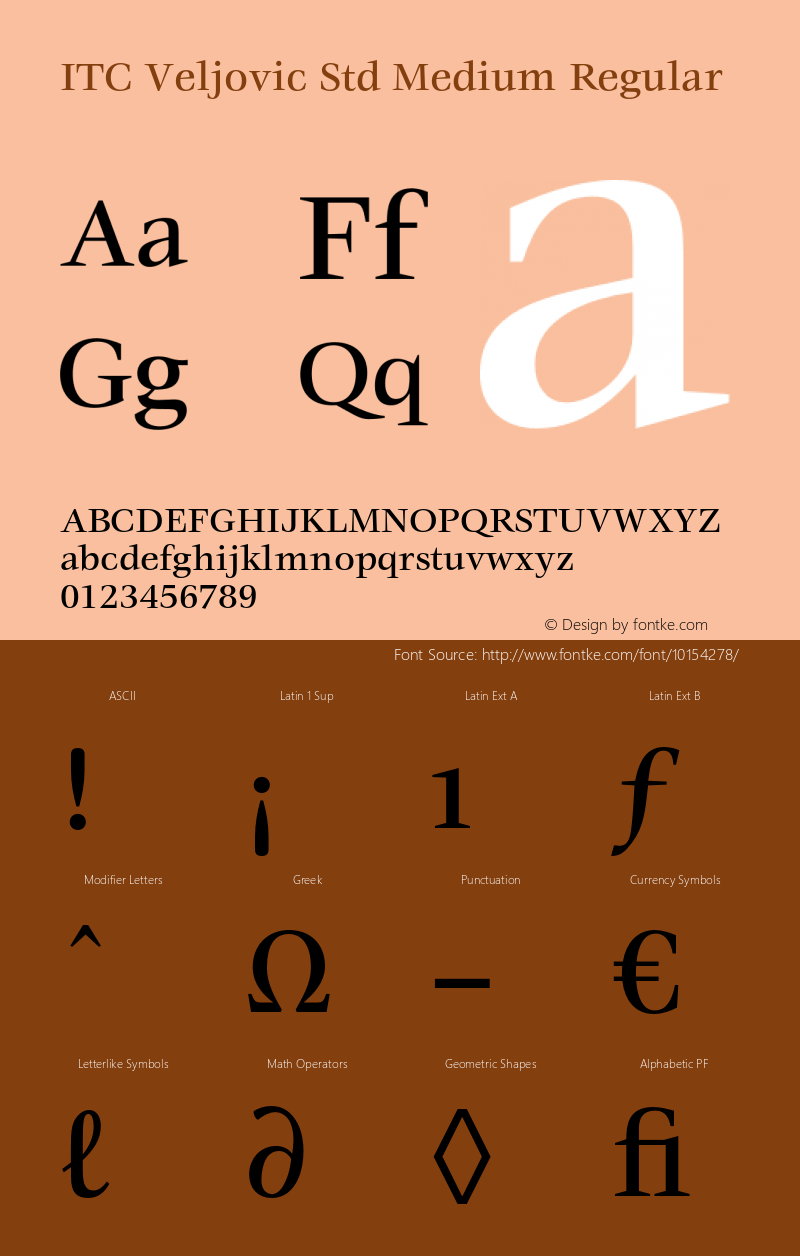 ITC Veljovic Std Medium Regular Version 1.000;PS 001.000;hotconv 1.0.38 Font Sample