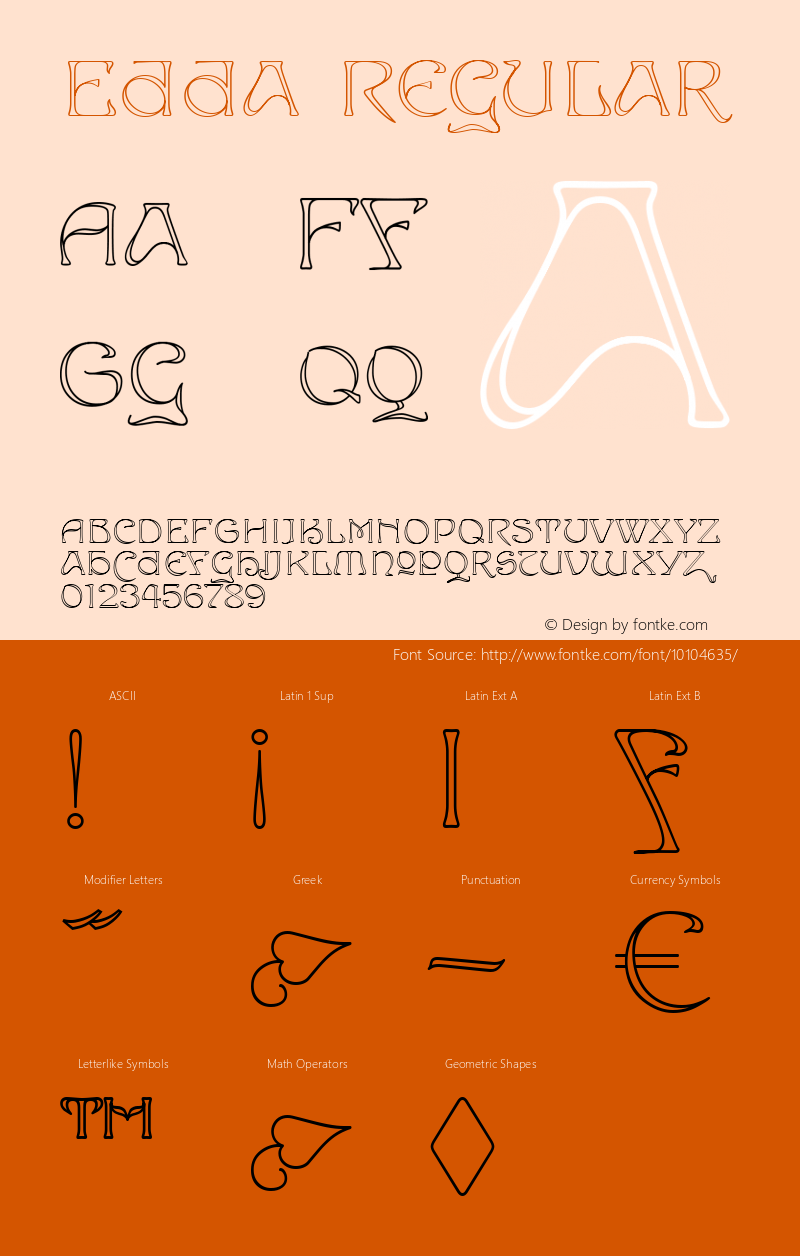 Edda Regular Version 1.55 Font Sample