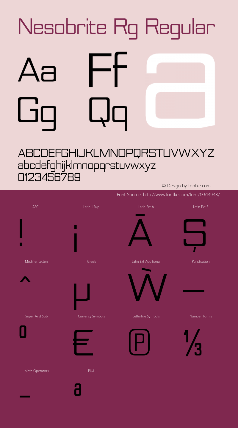 Nesobrite Rg Regular Version 1.101 Font Sample