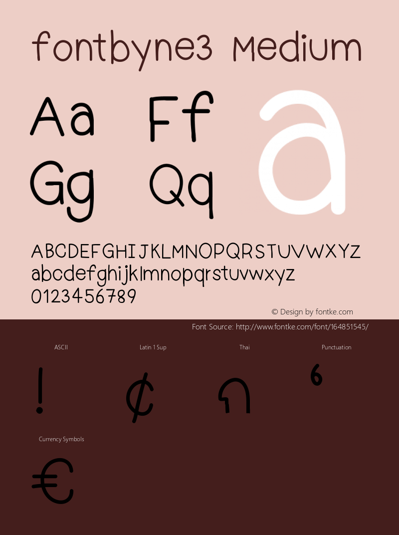 fontbyne3 Version 001.000 Font Sample