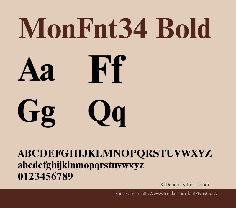 MonFnt34 Bold 1.100.000 Font Sample