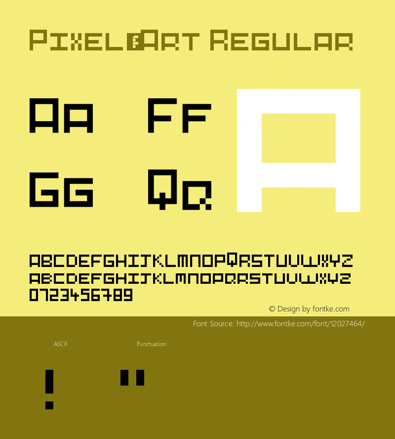 Pixel-Art Regular Version 1.0 Font Sample