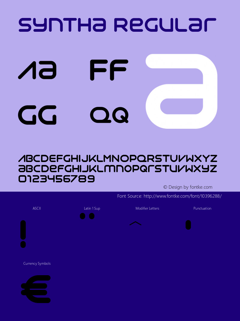 Syntha Regular 1.2 Font Sample