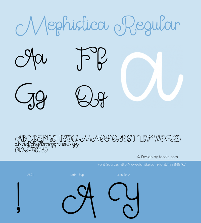 MephisticaRegular Version 1.002;Fontself Maker 3.4.0 Font Sample