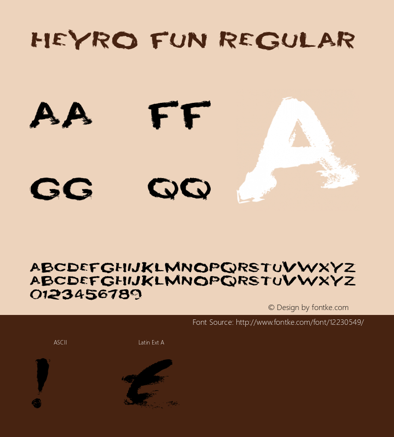 HEYRO fun Regular Unknown Font Sample
