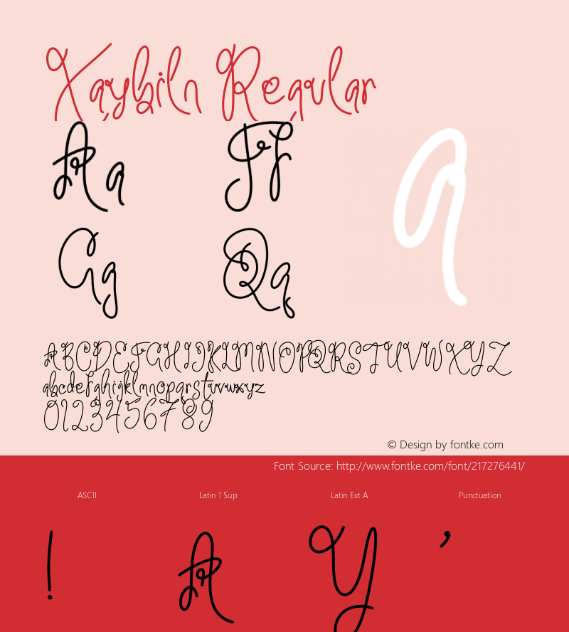 Xaybiln Version 1.001;Fontself Maker 3.5.7图片样张