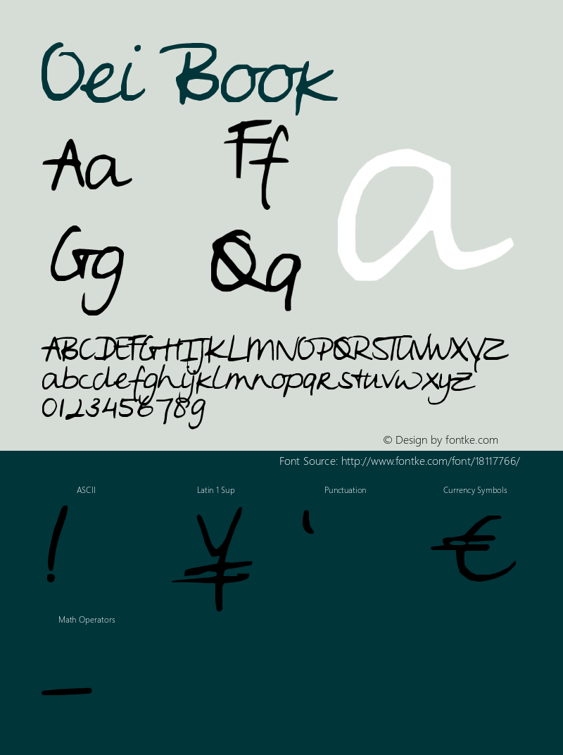 Oei Book Version 1.003 Font Sample