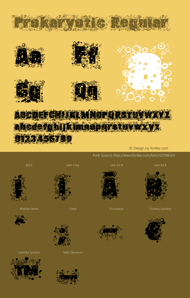 Prokaryotic Regular Version 1.00 November 2, 2009, initial release Font Sample