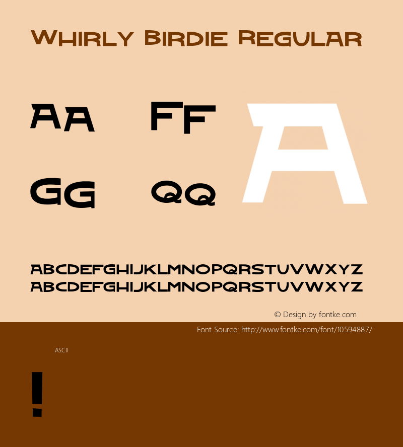 Whirly Birdie Regular Version 1.000;PS 001.001;hotconv 1.0.56 Font Sample