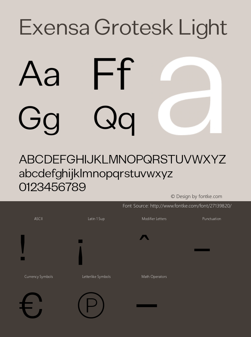 Exensa Grotesk Light Version 1.000;PS 001.000;hotconv 1.0.88;makeotf.lib2.5.64775 Font Sample