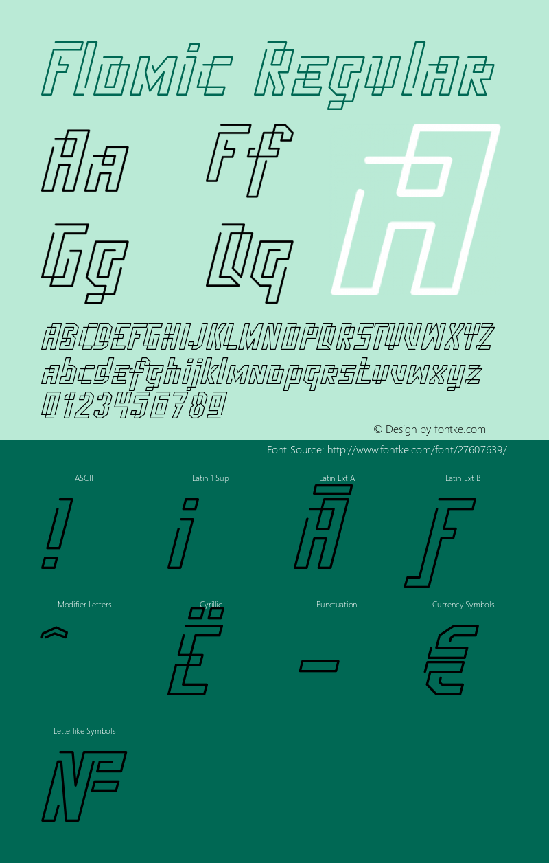 Flomic 1.0 Font Sample