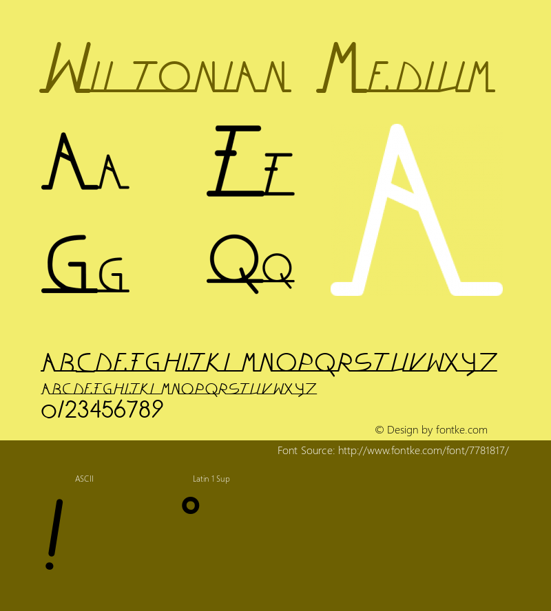 Wiltonian Medium 001.000 Font Sample