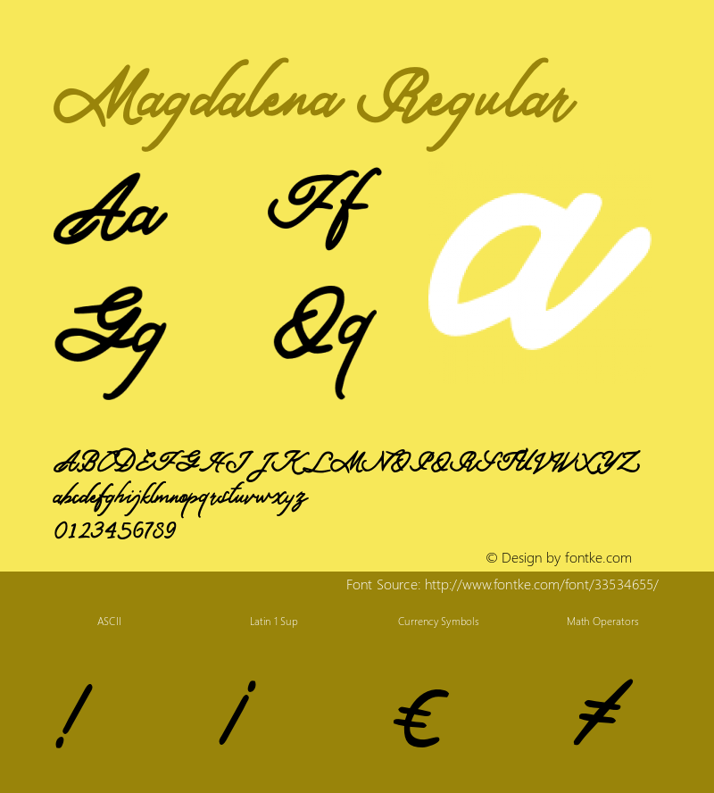 Magdalena Version 1.000 Font Sample