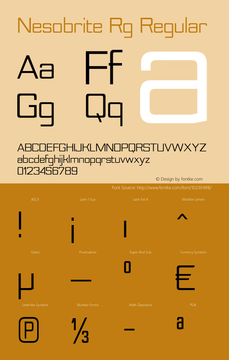 Nesobrite Rg Regular Version 1.000 Font Sample