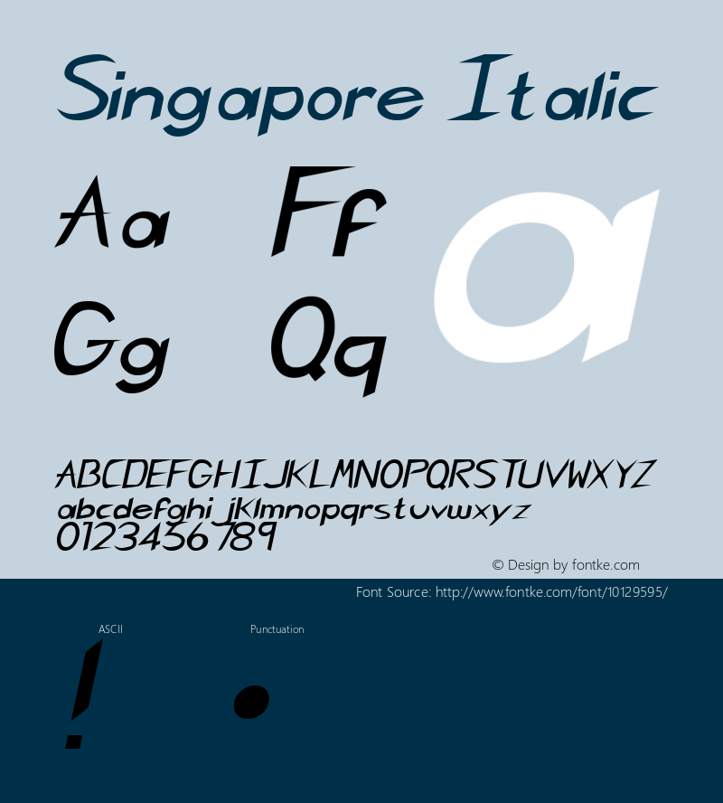 Singapore Italic Rev. 003.000 Font Sample