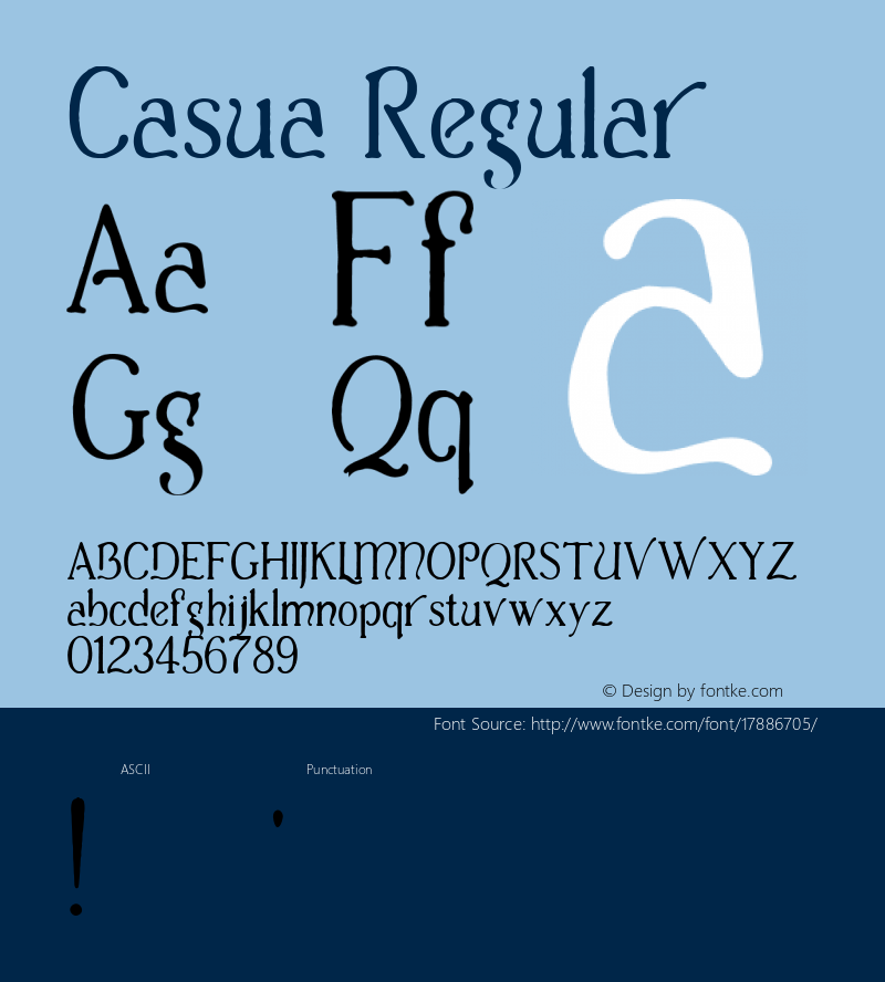 Casua Regular Version 1.1; 2002 Font Sample