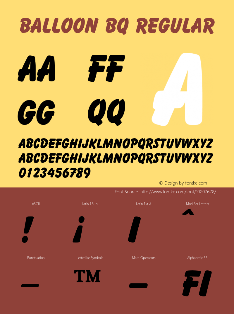 Balloon BQ Regular 001.000 Font Sample