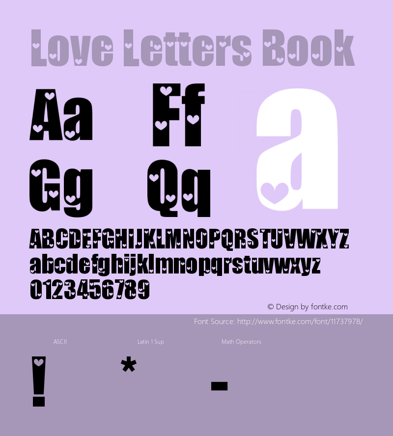 Love Letters Book Version 1999; 1.1     www.st Font Sample