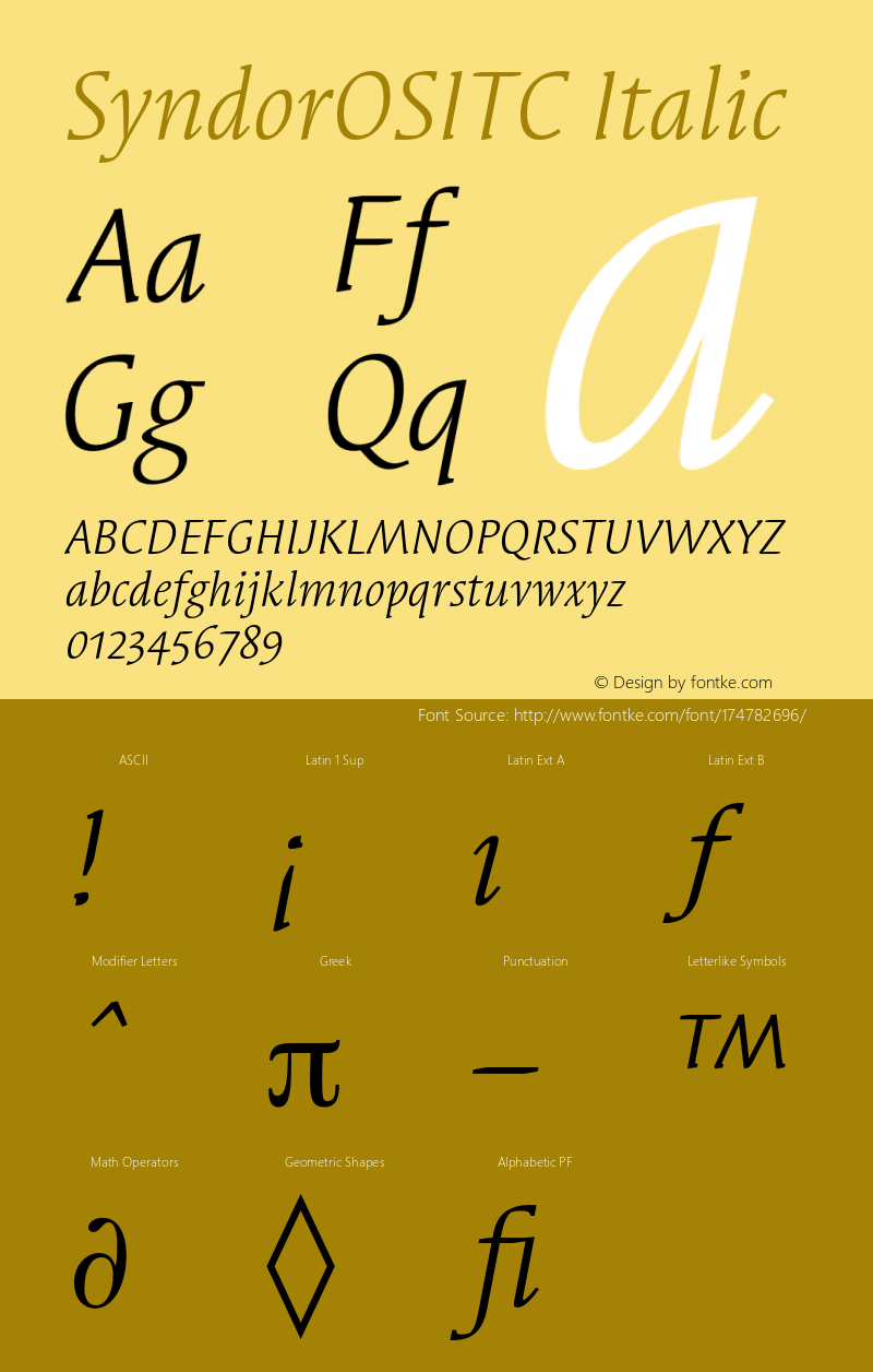 SyndorOSITC-BookItalic 001.000图片样张