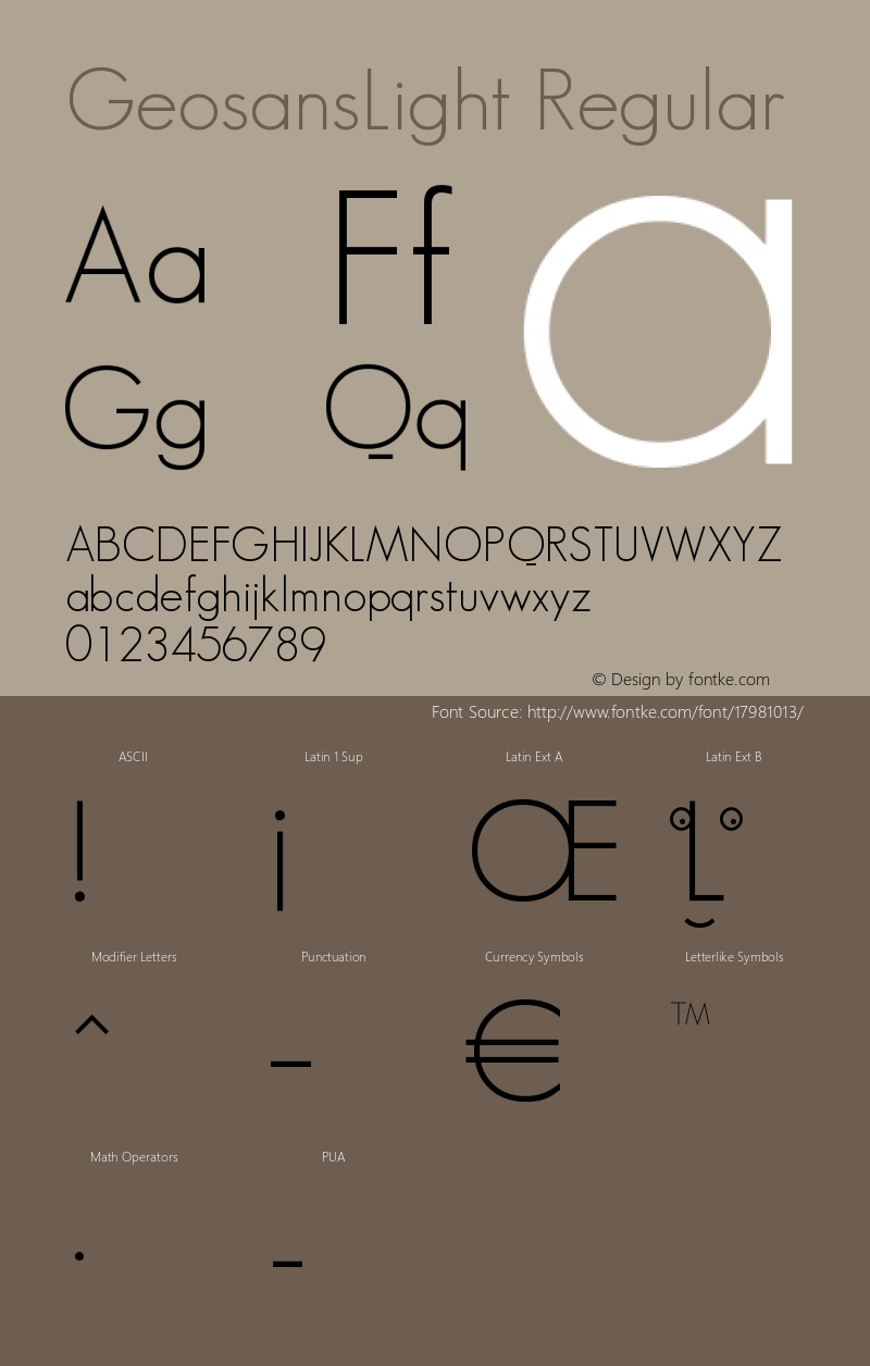 GeosansLight Regular 1.0 Font Sample