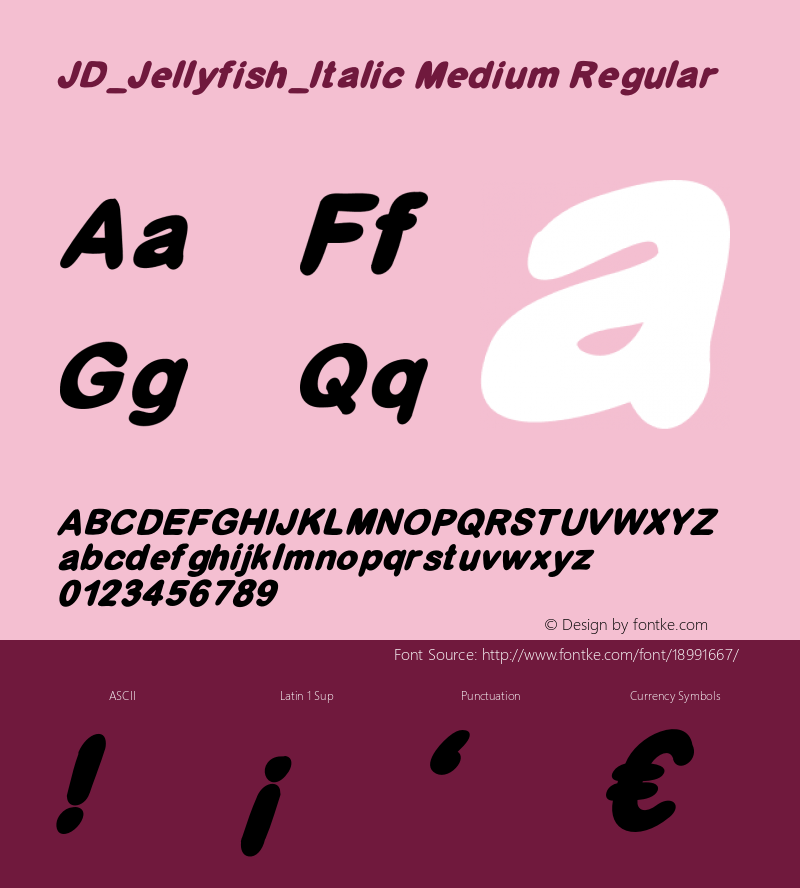 JD_Jellyfish_Italic Medium Regular Version 1.000;PS 001.000;hotconv 1.0.88;makeotf.lib2.5.64775 Font Sample