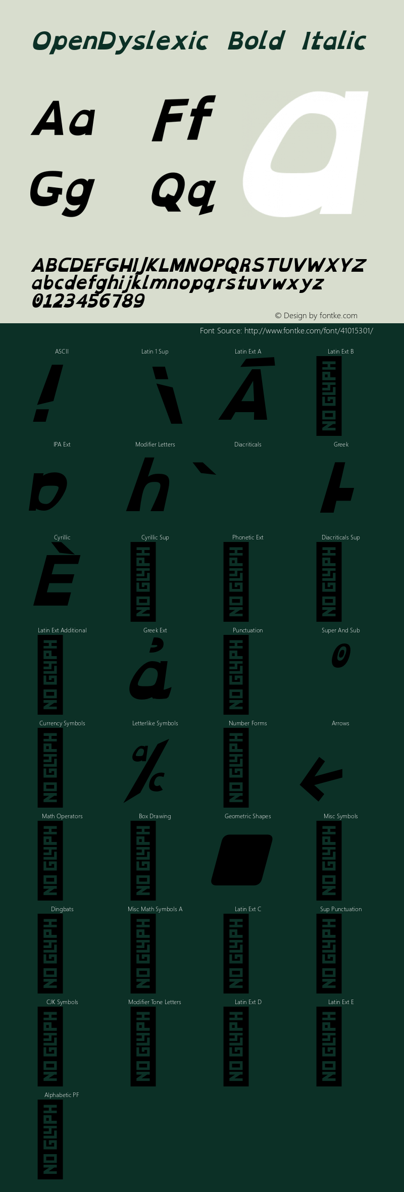 OpenDyslexic Bold-Italic Version 0.005;hotconv 1.0.109;makeotfexe 2.5.65596 Font Sample