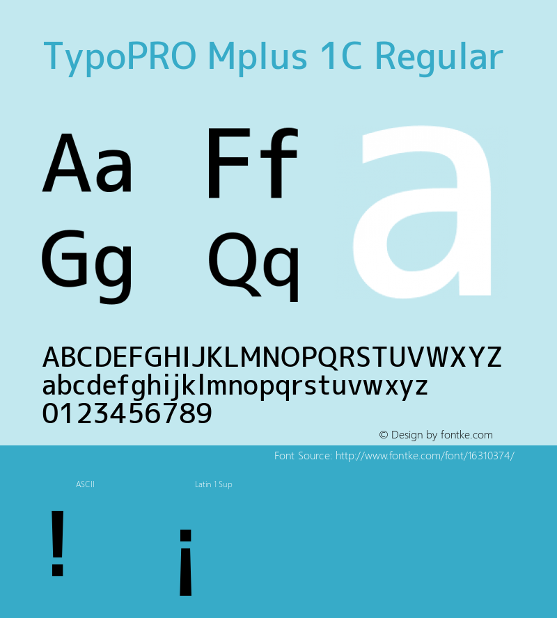 TypoPRO Mplus 1C Regular Version 1.059 Font Sample