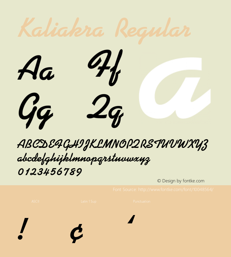 Kaliakra Regular 001.001 Font Sample