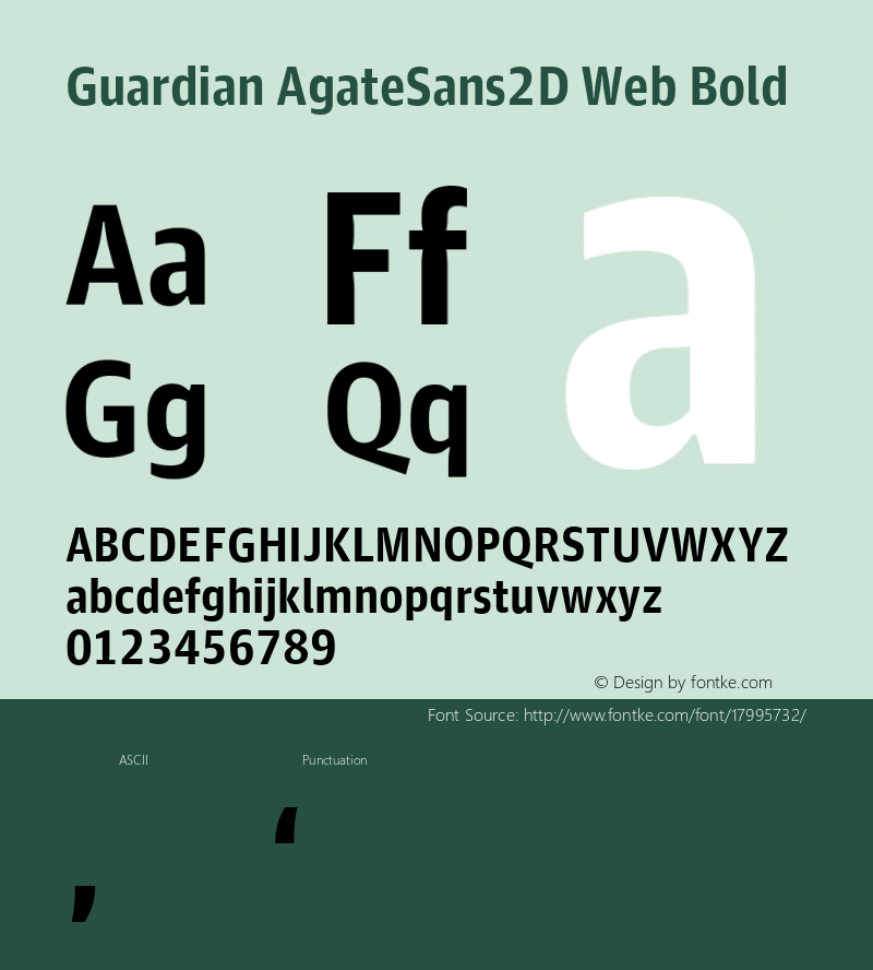 Guardian AgateSans2D Web Bold Version 001.002 2011 Font Sample