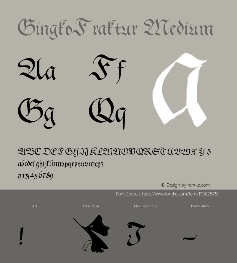 GingkoFraktur Medium Version 1.0 2006-04-10 Font Sample