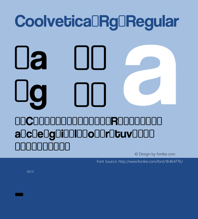 Coolvetica Rg Regular Version 4.200 Font Sample