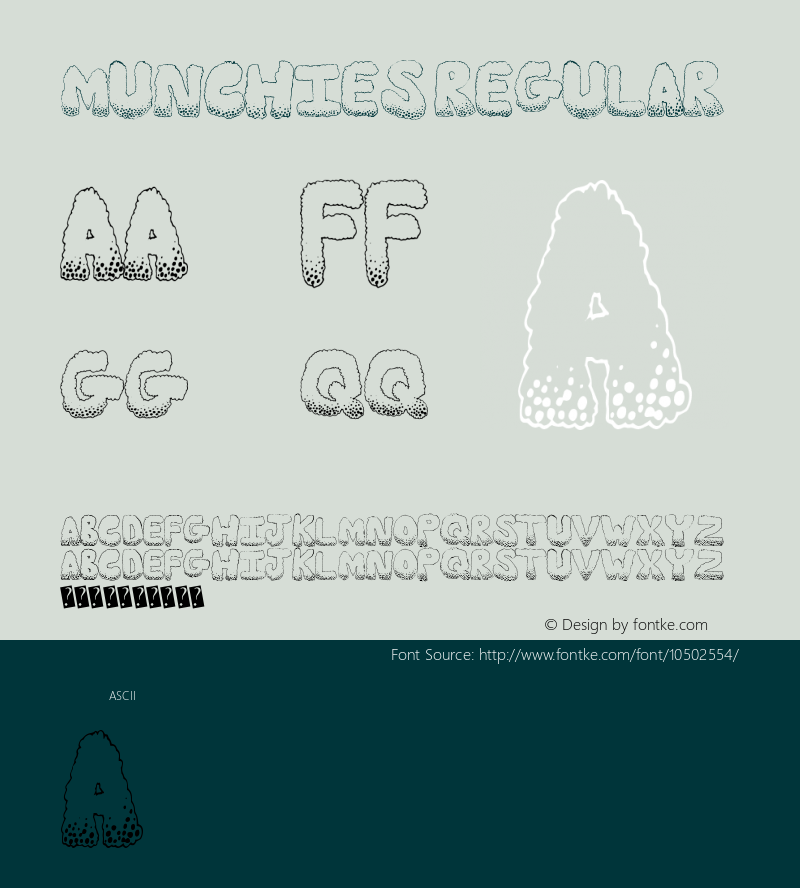 Munchies Regular Version 1.00 July 20, 2012, initial release Font Sample