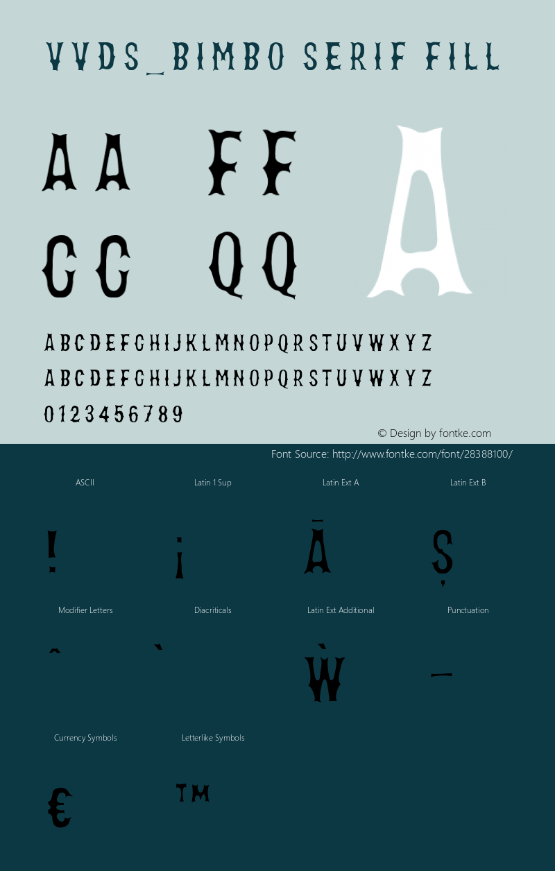 VVDS_Bimbo Serif Fill Version 1.000 Font Sample