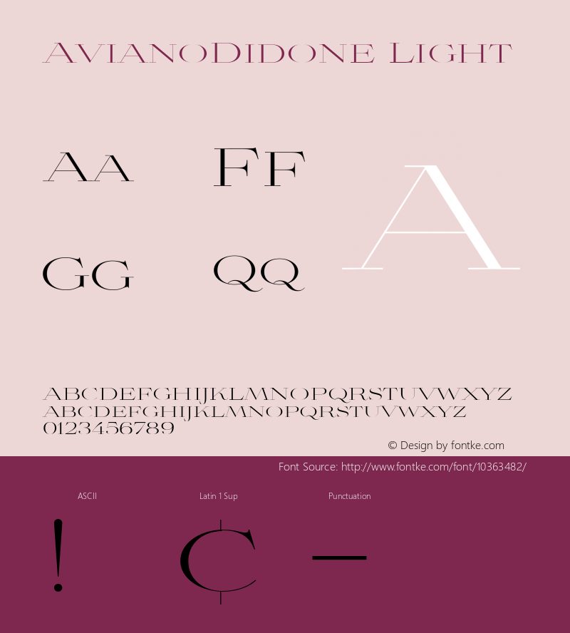 AvianoDidone Light Version 1.000 Font Sample