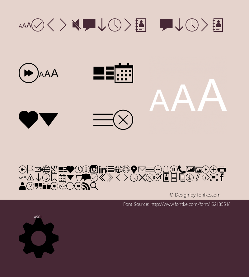 ajmn-icons icons Version 1.0 Font Sample