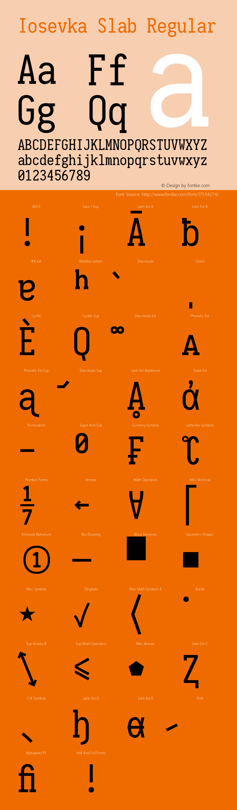 Iosevka Slab Regular 1.9.2 Font Sample