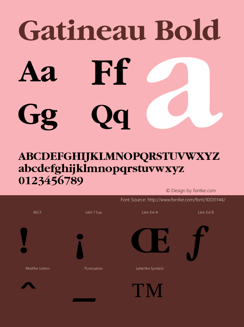 Gatineau Bold v1.0c Font Sample