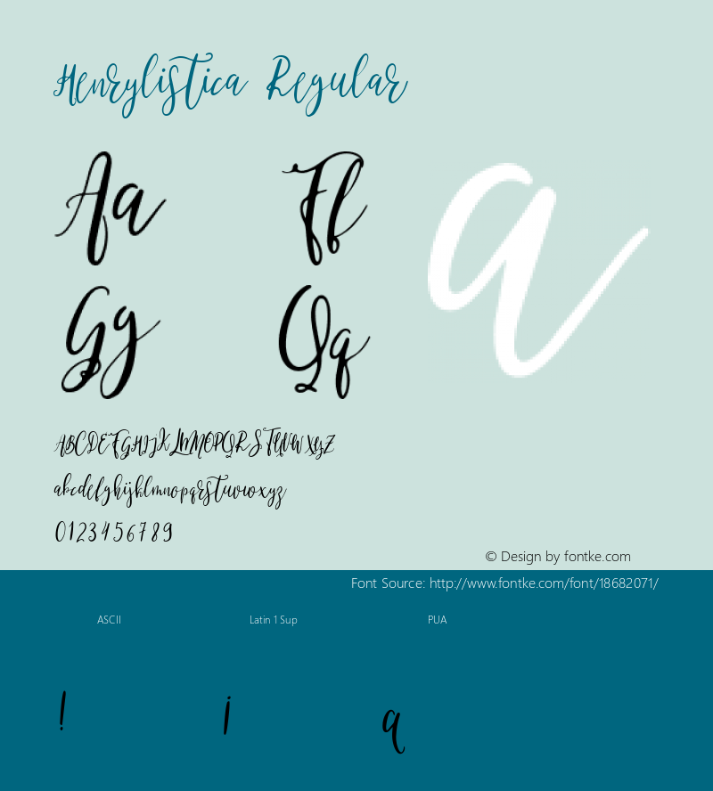 Henrylistica Regular Version 1.000 Font Sample