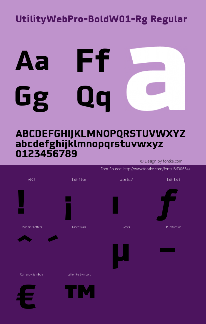 UtilityWebPro-BoldW01-Rg Regular Version 7.504 Font Sample