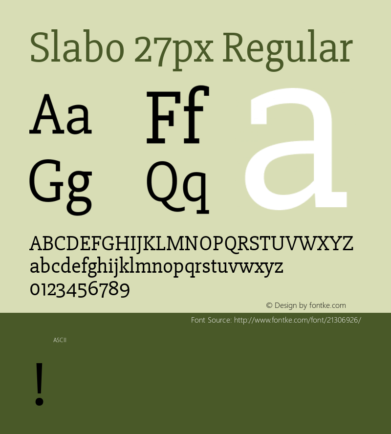 Slabo 27px Regular  Font Sample