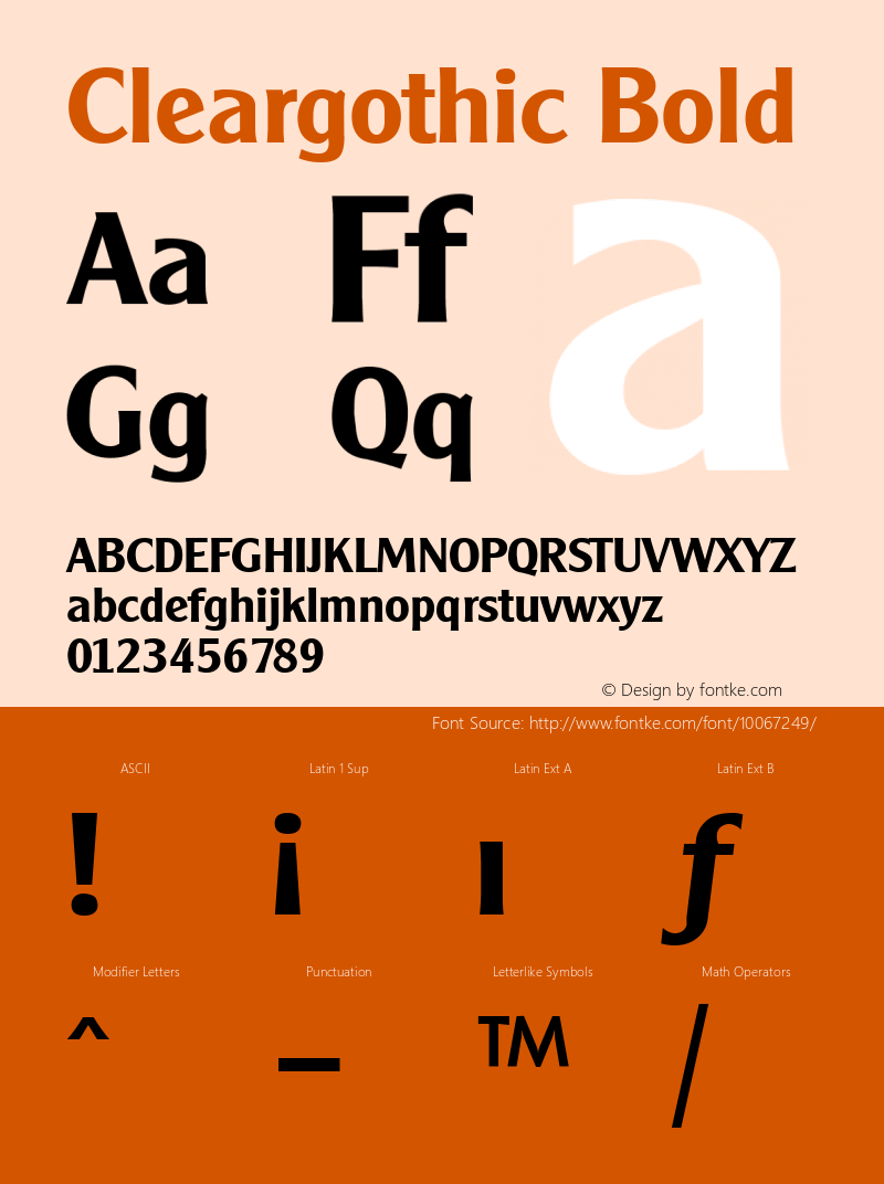 Cleargothic Bold Altsys Fontographer 3.5  06.11.1994 Font Sample